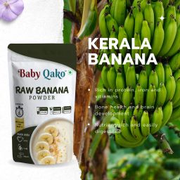 baby qako Raw Banana Powder | No Salt, No Preservatives, 100% Natural Kerala Banana Powder Cereal image 4