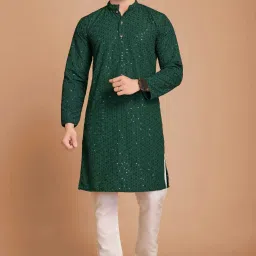 Men Self Design Cotton Rayon Straight Kurta-image-62