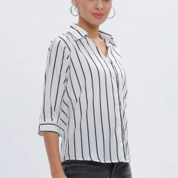 Women Regular Fit Striped Casual Shirt-image-57