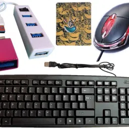 ANJO Wired USB Keyboard-Wired LED Mouse-Non Slip Mouse Pad-2.0 USB Hub-OTG Type C Combo Set-2