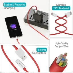 RoarX USB Type C Cable 10 A 1 m TPE 100W SuperVOOC/Dash/Wrap charger Cable Compatible with oneplus OnePlus 12/OnePlus 12r /OnePlus 11/OnePlus 11R/OnePlus 10 Pro/OnePlus 10R/ 9R/ 8 / 8T / 7 / 7T / 6 image 4