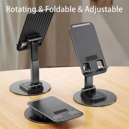 WHISTLE9 Mobile Stand for Table Desk, Tabet Holder Accessories for Home Office with Flexible Height Angle Adjustment Single Gimbal for Mobile image 2