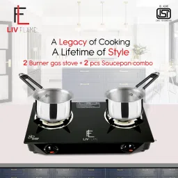 Popular Combo with 2 pcs Induction Friendly Sauce Pan Food Grade Steel Glass Manual Gas Stove-image-33