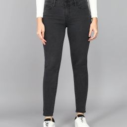710 Women Super Skinny Mid Rise Black Jeans-image-47
