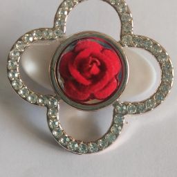 MandM Fashion Diva Stylish Fancy Red Rose AD Stone Saree Pin Brooch-image-66