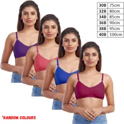 Pack of 4 Women Full Coverage Non Padded Bra-picture-2