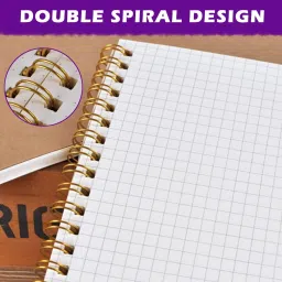 paludo Spiral Notepad Kraft Cover Notebooks Bulk Journals,Notepads Planner for Office A5 Notebook Graph 120 Pages image 3