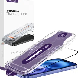 CZARTECH Tempered Glass Guard for Apple iPhone 16 Quick Fix Glass-2