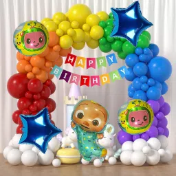 Cocomelon Birthday Decoration Kit for Kids - Multicolor Balloon and Banner Combo-image-95