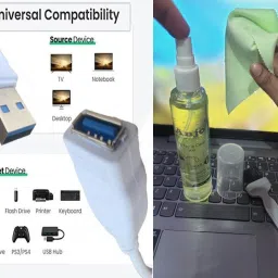 ANJO USB Keyboard-LED Mouse-Wrist Support Pad-3.0 Hub-3in1 Cleaner-OTG C&Micro-Ext. Combo Set image 5