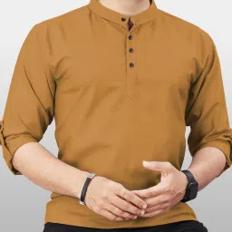 Men Solid Polyester Straight Kurta-picture-2