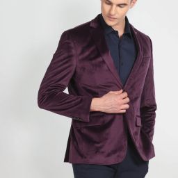 Men Solid Single Breasted Formal Blazer-image-97