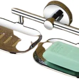 304 Stainless Steel double soap dish for Bathroom (Chrome) - ( pack of 1 ) silver Towel Holder-image-10