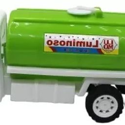 Friction Powered Plastic oil tanker construction truck White|Green toy-35