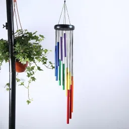 Classic Magical 14 Aluminium Tubes Rotate Tube Tones Magical Sounds Wind Chimes for Home Decoration (Multicolor) Aluminium Windchime-image-48
