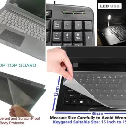 ANJO KeyboardLEDMouse-Pad-Hub-3n1Cleanr-OTG2n1-Ext-LED-Skin-15.6iScrn&KeyGuard&Sleeve Combo Set image 5