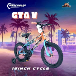 GTA edition 16 INCH BICYCLE IN FANCY COLOUR SPOKES FOR KIDS AGE 4 TO 8 YRS 16 T (inch) Fat Tyre Cycle-13
