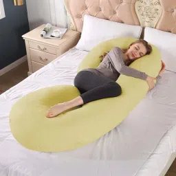 "Enjoy full-body comfort and support for a more peaceful pregnancy journey." Microfibre Solid Pregnancy Pillow Pack of 1-image-51