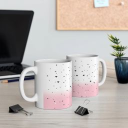TINY HEARTS PRINTED WHITE CERMIC COFFEE NUG 350ML Ceramic Coffee Mug-image-52