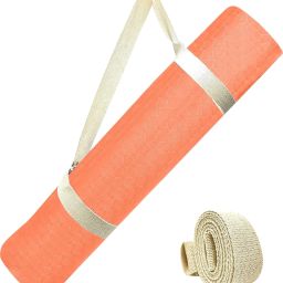 Anti Skid Eco-Friendly TPE Yoga Mat with Carry Strap, Orange 4 mm Yoga Mat-image-38