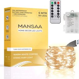 50 LEDs 5 m Yellow, Gold Flickering String Rice Lights-image-70