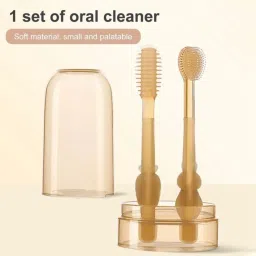 Baby Oral Cleaning Brush 2 In 1 Toothbrush Tongue Brush Bpa Free Soft Silicone Ultra Soft Toothbrush-picture-8