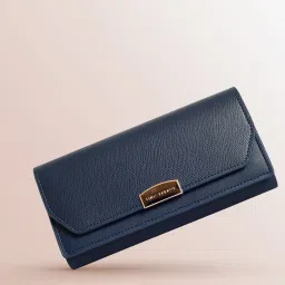 Women Blue Artificial Leather Wallet - Regular Size-image-23