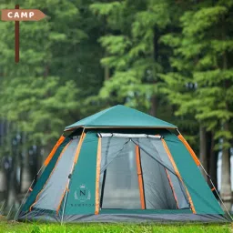 Automatic Big Bird 4 Sides 3-4 Person Tent - For Camping & hiking, Trekking, Outdoor, Picnic, Camp, 210D Oxford Material Use for this tent-image-18