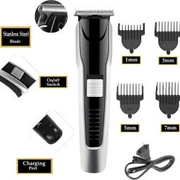 Dazzel Flex Heavy Duty 600mAh Battery Rechargeable Steel Blade Hair Clipper Beard Moustache Shaver For Men-image-4