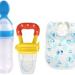 Baby Food Feeder Baby Fruit Nibbler And Bib Feeder-image-15