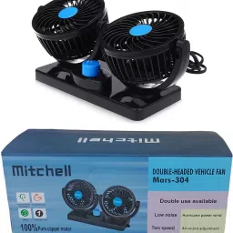 100% Pure copper motor 12V Cooling Fan 360 Degree Rotatable Dual Head High Speed Car Interior Fan-image-86
