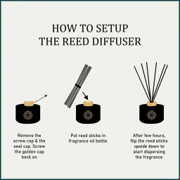 llum Bergamot Essential Oil Reed Diffuser Set for Home Freshener Aromatherapy Diffuser Set image 3