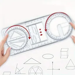 eway Multifunctional Geometric Ruler Mathematics Drawing Template Student Math Ruler Ruler image 5