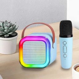 wireless mic with bluettoth speaker for kids adults birthday karaoke blue wireless mic with speaker-image-97