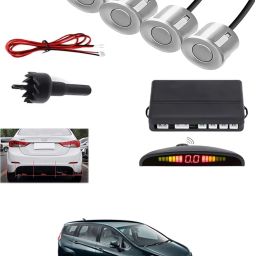4Silver Parking Sensor With LED Display Increased Safety For Car-182 Universal 4 Silver Reverse Parking Sensor With LED Display For Cars-182 Parking Sensor-image-70