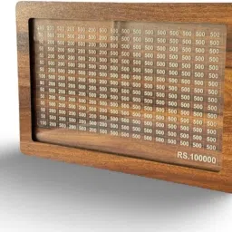Wooden Money Saving Box | Cash Saver Money Box with Counting Target Handmade Coin Bank-image-60