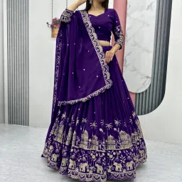 Embroidered Semi Stitched Lehenga Choli-image-18