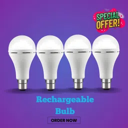 guggu Rechargeable Emergency Bulb 12W Inverter Rechargebale Emergency Bulb_Pack_4 A162 3 hrs Bulb Emergency Light-picture-6