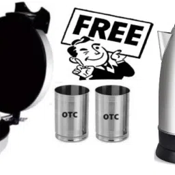 Combo Pack 2 Steel Glass & Electric Kettle Non Stick Electric Roti and Khakra Maker-24