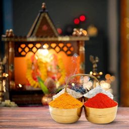 Haldi, Kumkum, Chawal & Abhir Set Brass-image-76