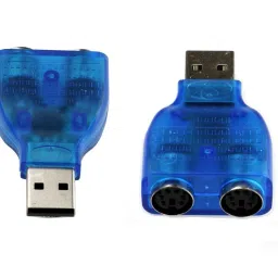 LipiWorld (Pack 2) USB Male to Dual PS/2 Female Adapter PC Keyboard Mouse Converter Splitter Adapter for Desk PC Computer or Laptop(Dual PS/2-Blue) USB Adapter-18