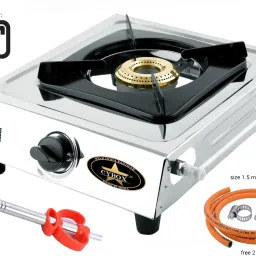 Heavy Single Gas Stove With ISI Gas Pipe And Lighter Stainless Steel Manual Gas Stove-image-10