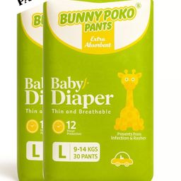 Baby Diapers | Upto 12Hrs Extra Absorbent | (30 x 2) Large 9-14KG - L-image-17