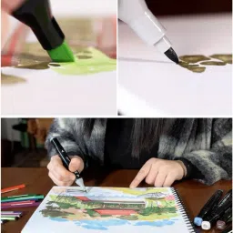 trendegic Alcohol Based Dual Head Broad and Fine Tip Marker Drawing Pen with Pouch image 3