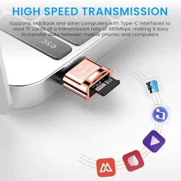 Zorbes Micro SD Card Reader Mini Type C TF Reader with Keychain USB C OTG Memory Card Card Reader image 3