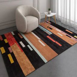 Grey Abstract Wool and Viscose 6 ft X 9 ft Hand Tufted Carpet-image-52