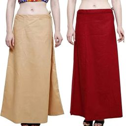 preeticreation MaroonBeige4xl Pure Cotton Petticoat-image-2