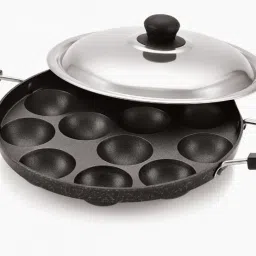 Paniyaram Pan/Paniyara kallu Appam Maker| Appe Pan Appam Patra Paniarakkal with Lid 0.125 L capacity 23 cm diameter-image-8