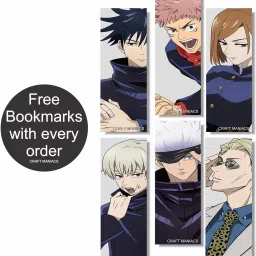 craft maniacs 2024 JUJUTSU KAISEN DIARY ,6 FREEBIE BOOKMARKS & ONE WOODEN KEYCHAIN A5 Notebook RULED 160 Pages image 2
