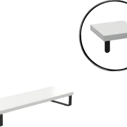 Flux Wooden Monitor Stand Organizer & Wall Mounted Plant Shelf Free Combo(White) Engineered Wood Office Table-image-27